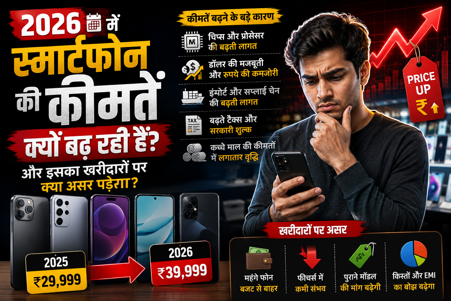 2026 में स्मार्टफोन की कीमतें क्यों बढ़ रही हैं और इसका खरीदारों पर क्या असर पड़ेगा?