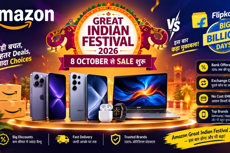 Amazon Great Indian Festival 2026 में ₹20,000 ₹30,000 और ₹50,000 के Best Smartphones